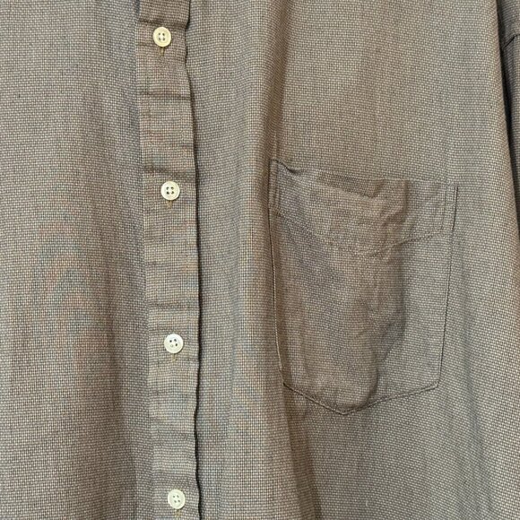 Corporate Casual Button-Down Shirt, 100% Cotton, Brown, Men's XXL - Picture 12 of 16